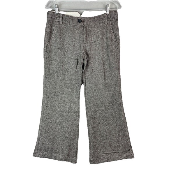 Banana Republic Women 29 Vintage Pants Wool Gray Herringbone Trouser Preppy Y2K - Picture 1 of 12